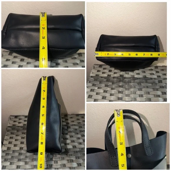 Portland Leather Goods Mini Tote Bag – Black Full-Grain Leather Handbag - Picture 10 of 10